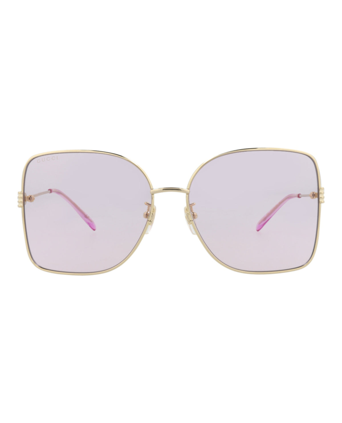 Gucci Womens Square/Rectangle Gold Gold Pink Fashion Designer Eyewear