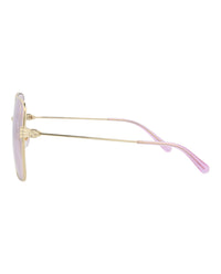 Gucci Womens Square/Rectangle Gold Gold Pink Fashion Designer Eyewear