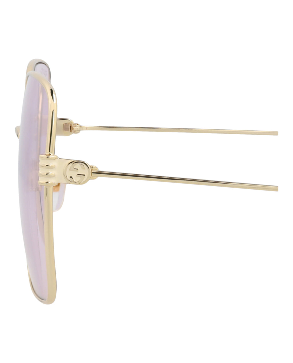 Gucci Womens Square/Rectangle Gold Gold Pink Fashion Designer Eyewear