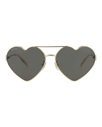 Gucci Gucci Womens Cat Eye Gold Gold Grey Fashion Designer Eyewear