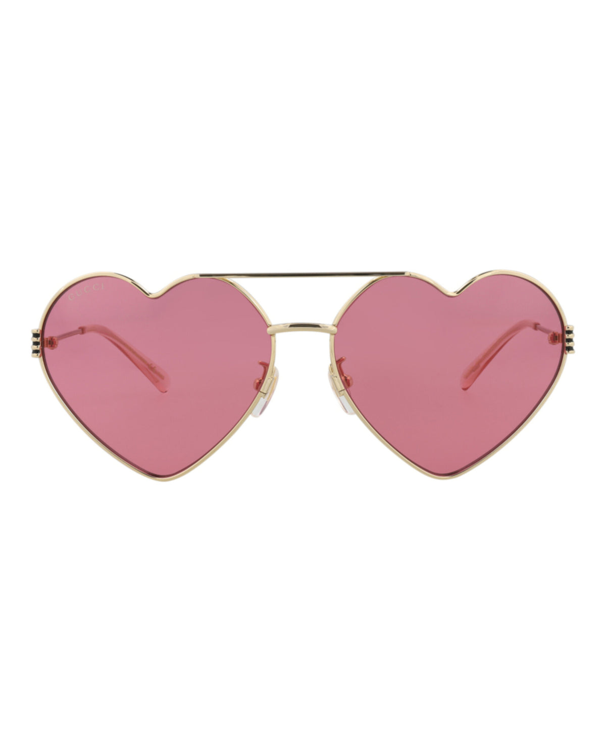 Gucci Womens Cat Eye Gold Gold Red Fashion Designer Eyewear