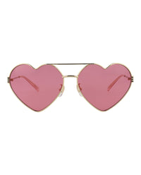 Gucci Womens Cat Eye Gold Gold Red Fashion Designer Eyewear