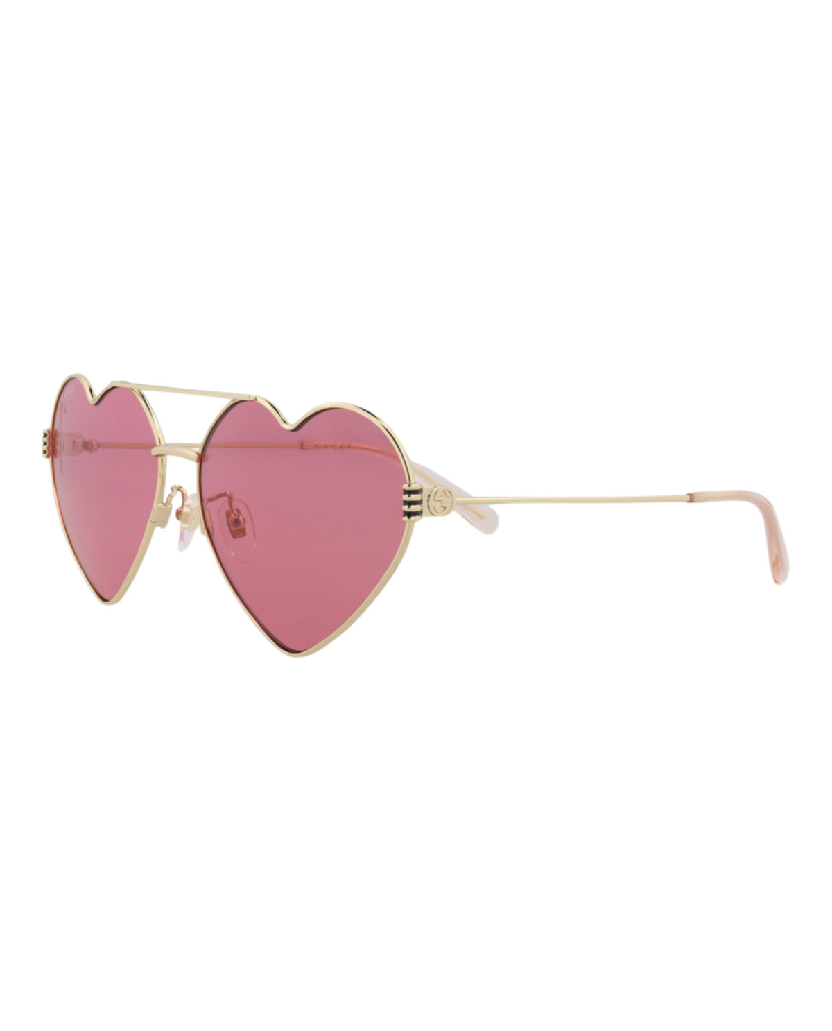 Gucci Womens Cat Eye Gold Gold Red Fashion Designer Eyewear