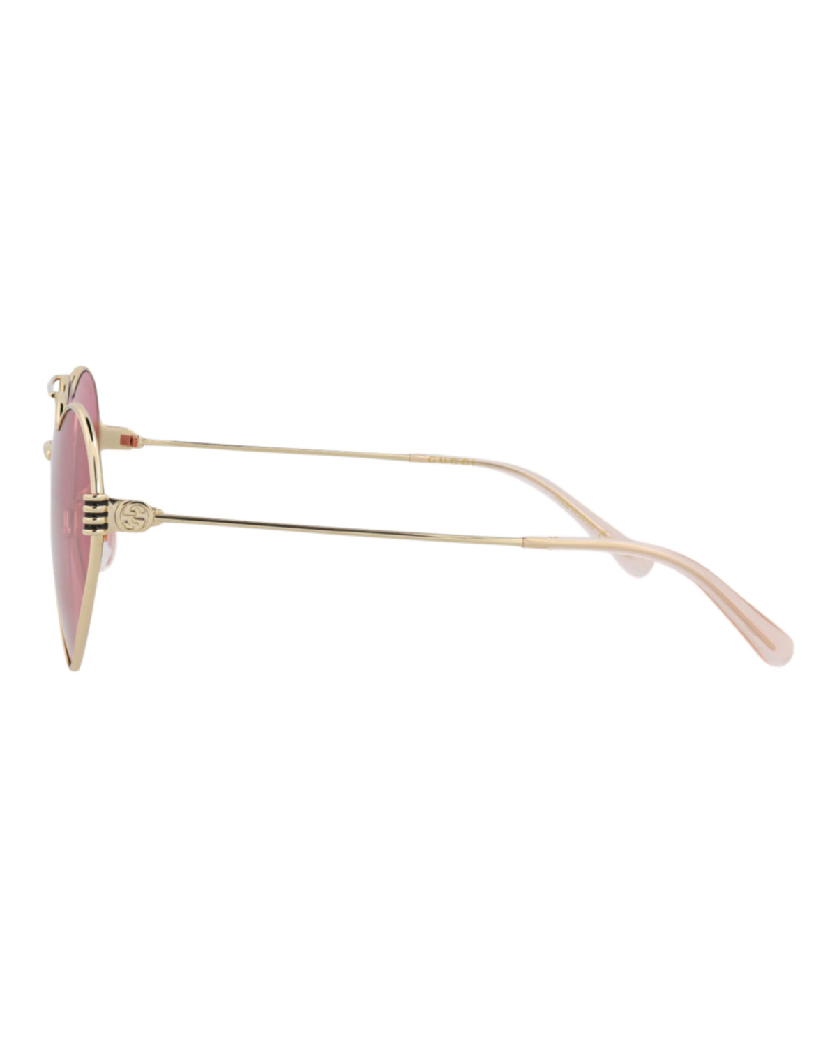 Gucci Womens Cat Eye Gold Gold Red Fashion Designer Eyewear