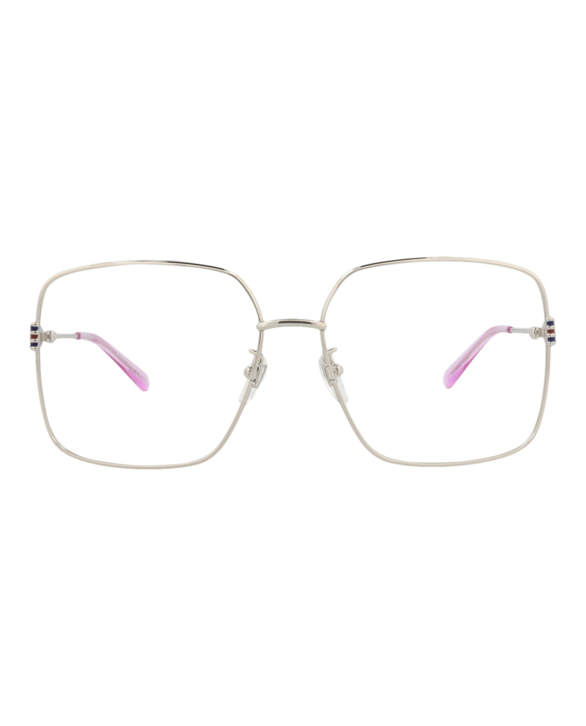 Gucci Womens Square/Rectangle Silver Silver Transparent Fashion Designer Eyewear