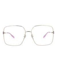 Gucci Womens Square/Rectangle Silver Silver Transparent Fashion Designer Eyewear