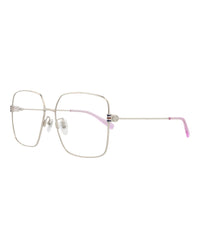 Gucci Womens Square/Rectangle Silver Silver Transparent Fashion Designer Eyewear