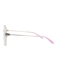 Gucci Womens Square/Rectangle Silver Silver Transparent Fashion Designer Eyewear