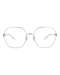 Gucci Womens Square/Rectangle Silver Silver Transparent Fashion Designer Eyewear
