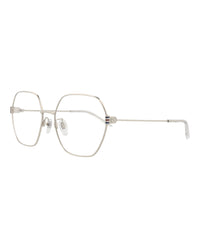 Gucci Womens Square/Rectangle Silver Silver Transparent Fashion Designer Eyewear