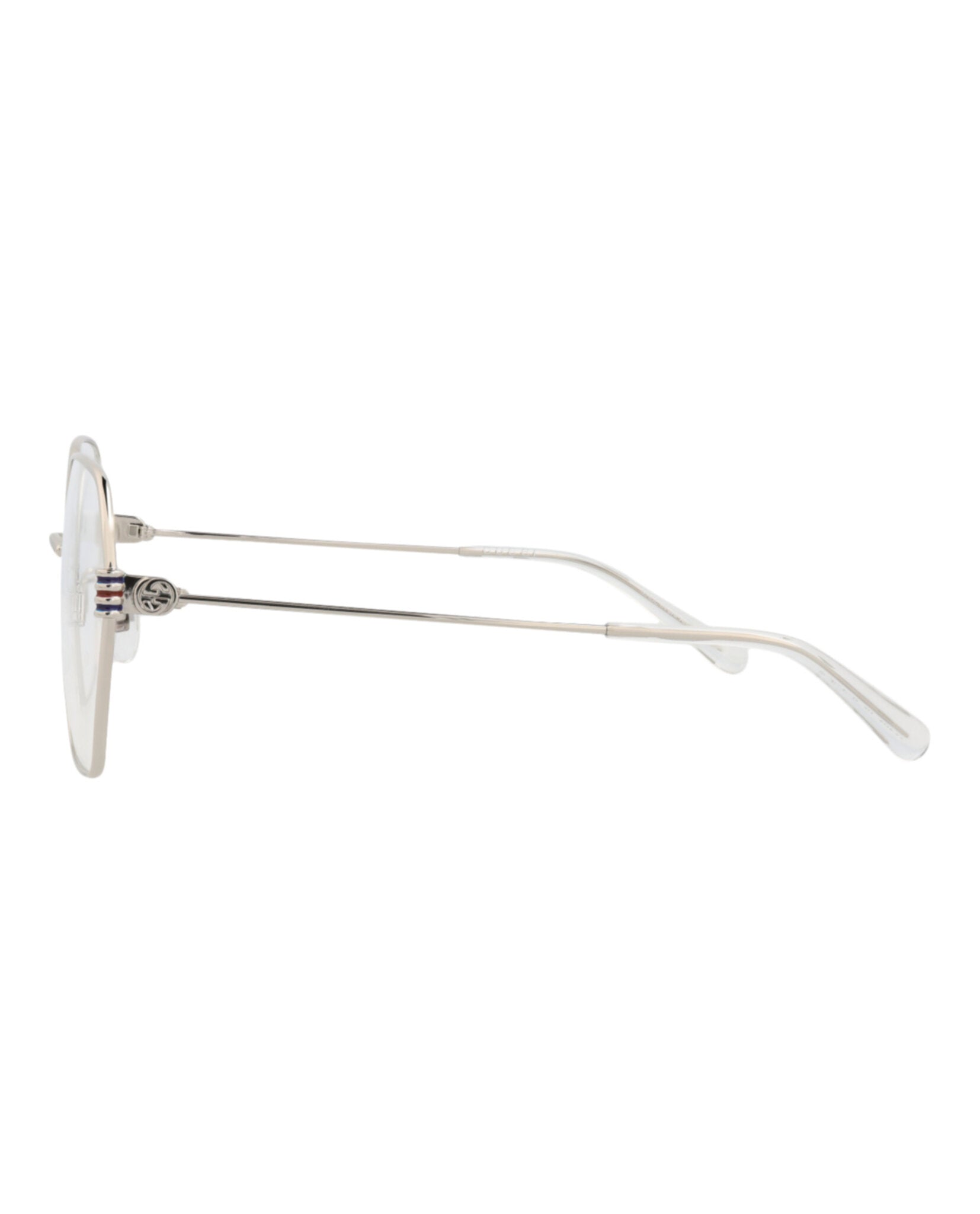 Gucci Womens Square/Rectangle Silver Silver Transparent Fashion Designer Eyewear