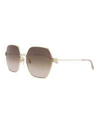 Gucci Gucci Womens Square/Rectangle Gold Gold Brown Fashion Designer Eyewear