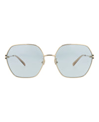 Gucci Womens Square/Rectangle Gold Gold Light Blue Fashion Designer Eyewear