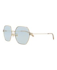 Gucci Womens Square/Rectangle Gold Gold Light Blue Fashion Designer Eyewear