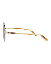 Gucci Gucci Mens Aviator Gold Havana Grey Fashion Designer Eyewear