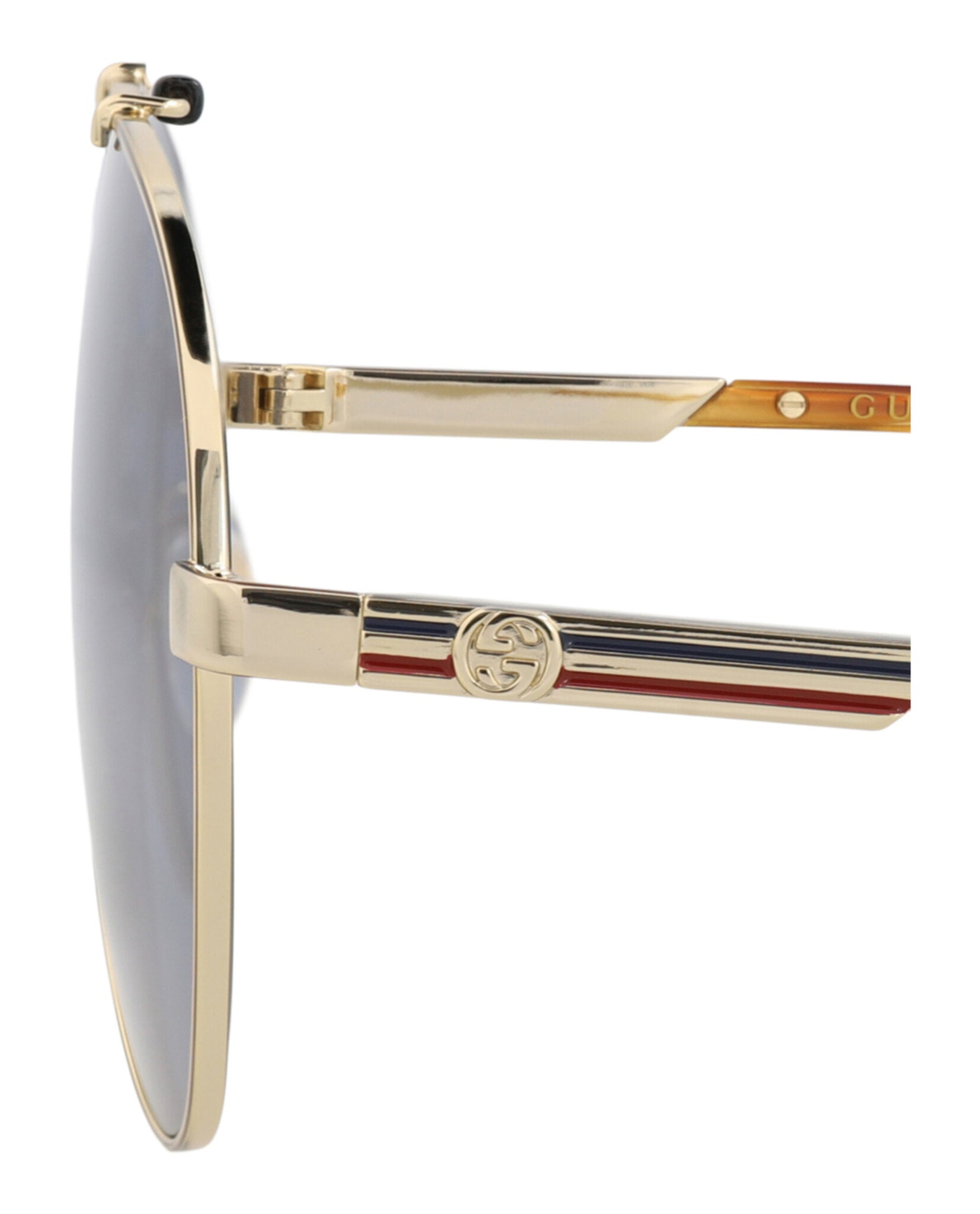 Gucci Gucci Mens Aviator Gold Havana Grey Fashion Designer Eyewear