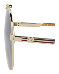 Gucci Gucci Mens Aviator Gold Havana Grey Fashion Designer Eyewear