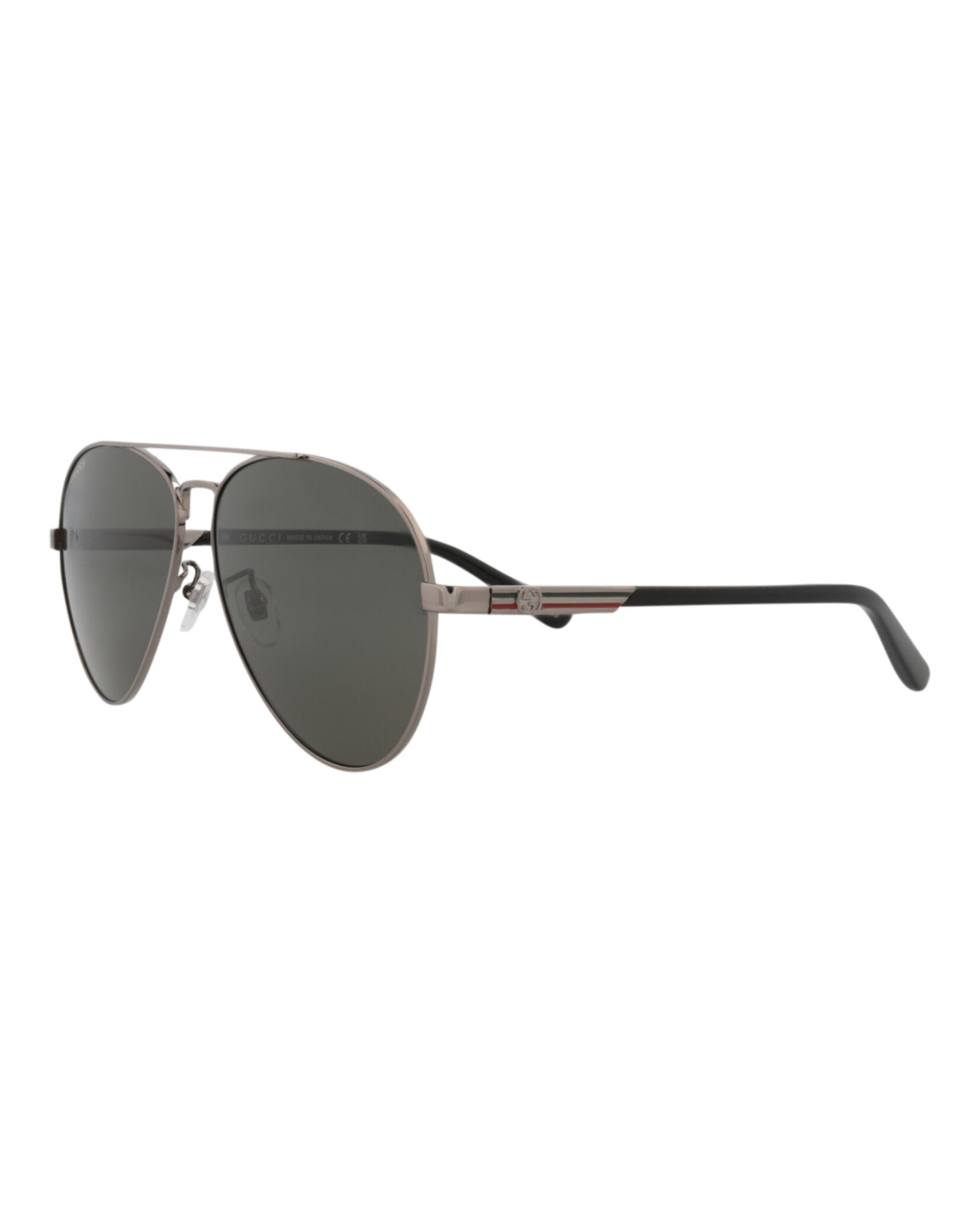 Gucci Mens Aviator Ruthenium Black Grey Fashion Designer Eyewear