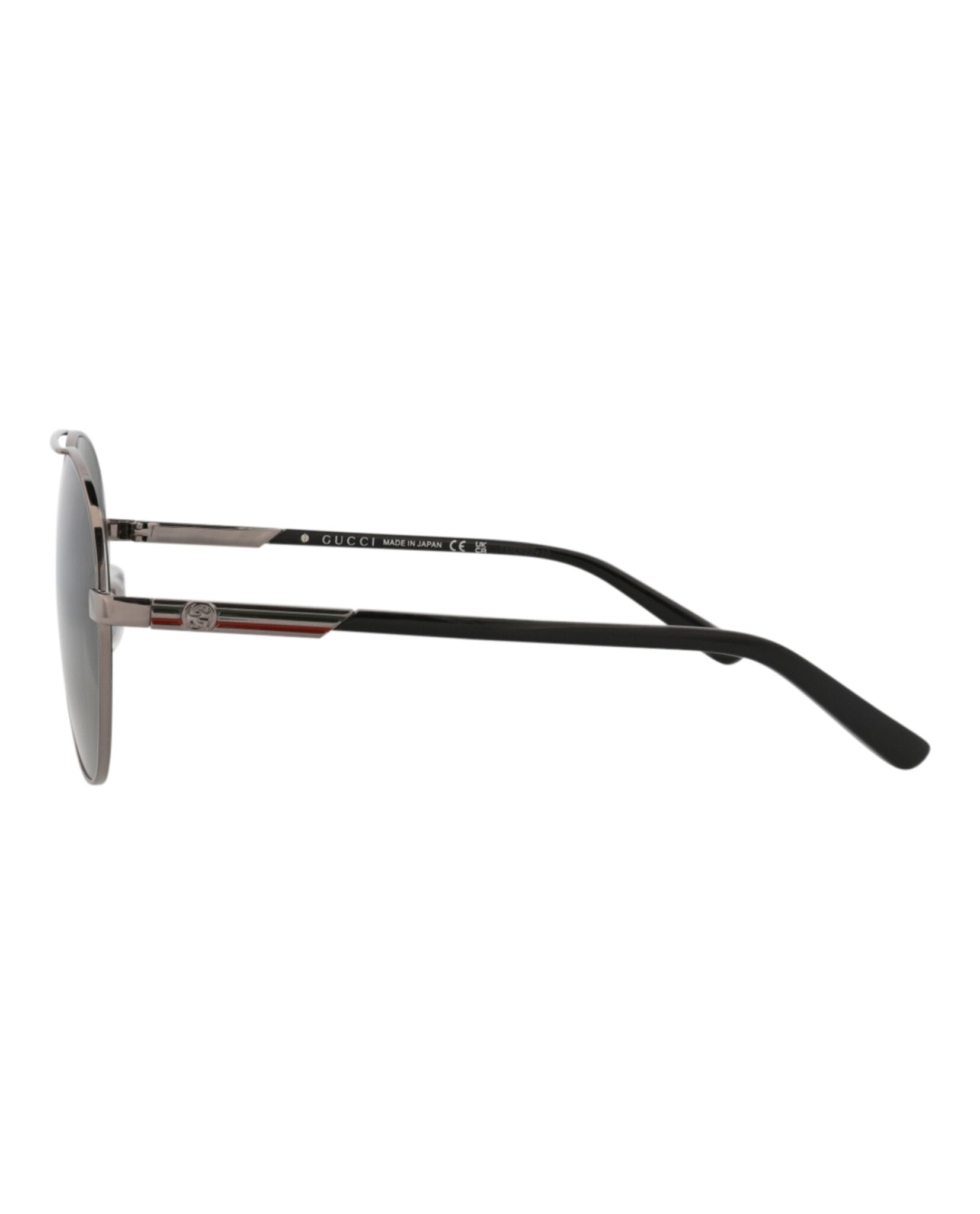 Gucci Mens Aviator Ruthenium Black Grey Fashion Designer Eyewear