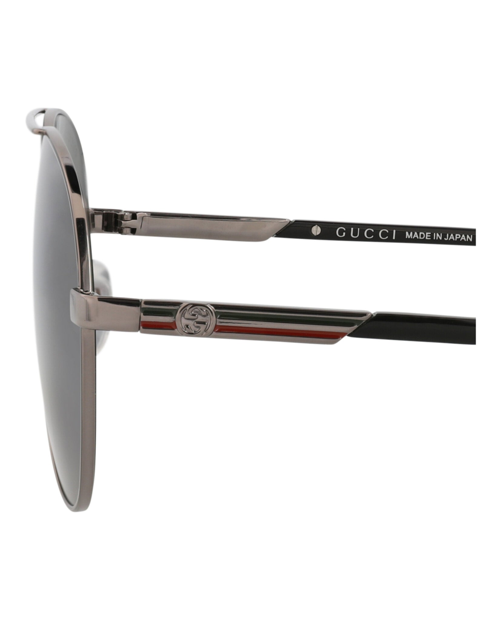 Gucci Mens Aviator Ruthenium Black Grey Fashion Designer Eyewear