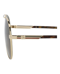 Gucci Gucci Mens Aviator Gold Havana Brown Fashion Designer Eyewear