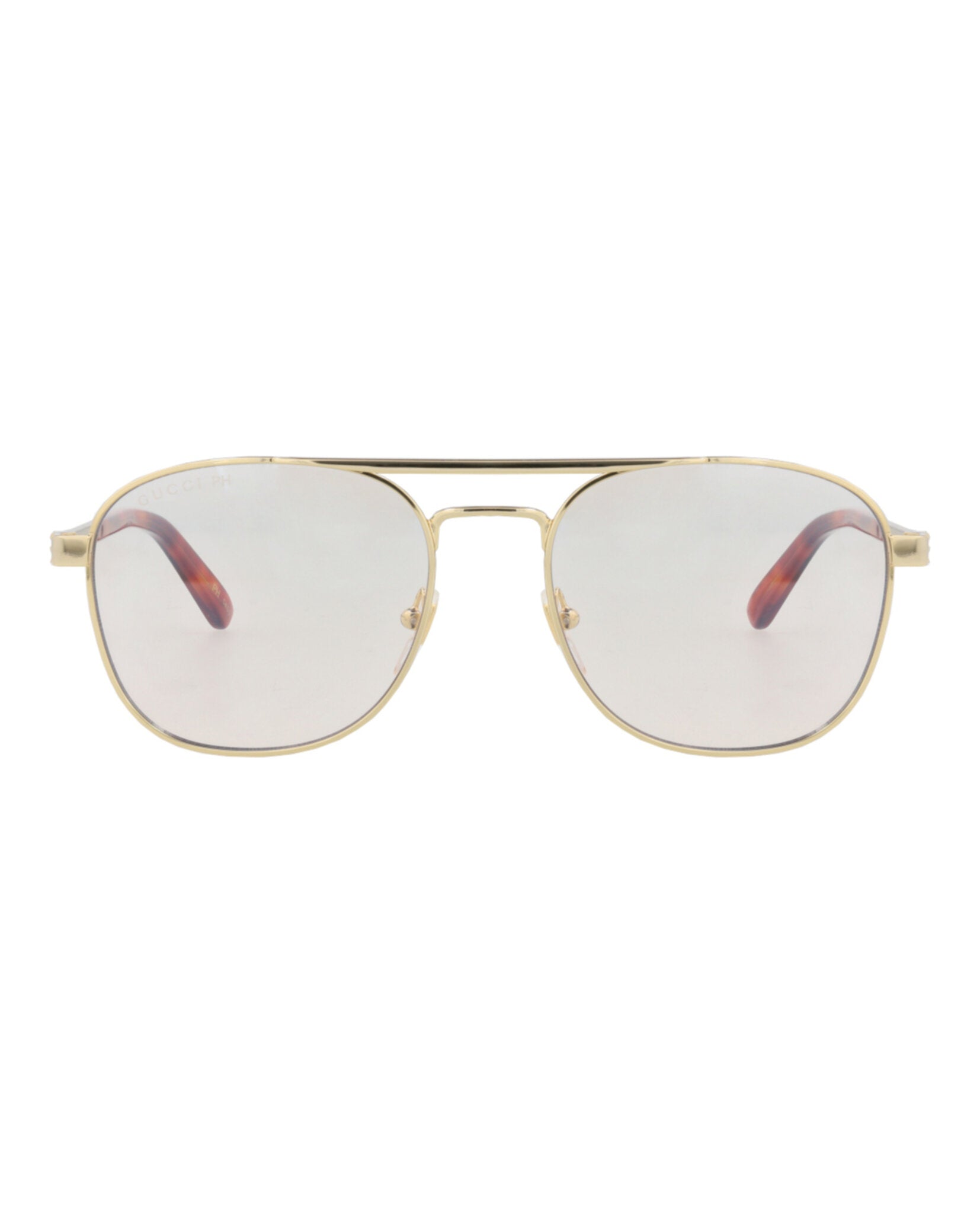Gucci Gucci Mens Aviator Gold Havana Transparent Fashion Designer Eyewear