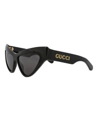 Gucci Womens Cat Eye Black Black Grey Fashion Designer Eyewear