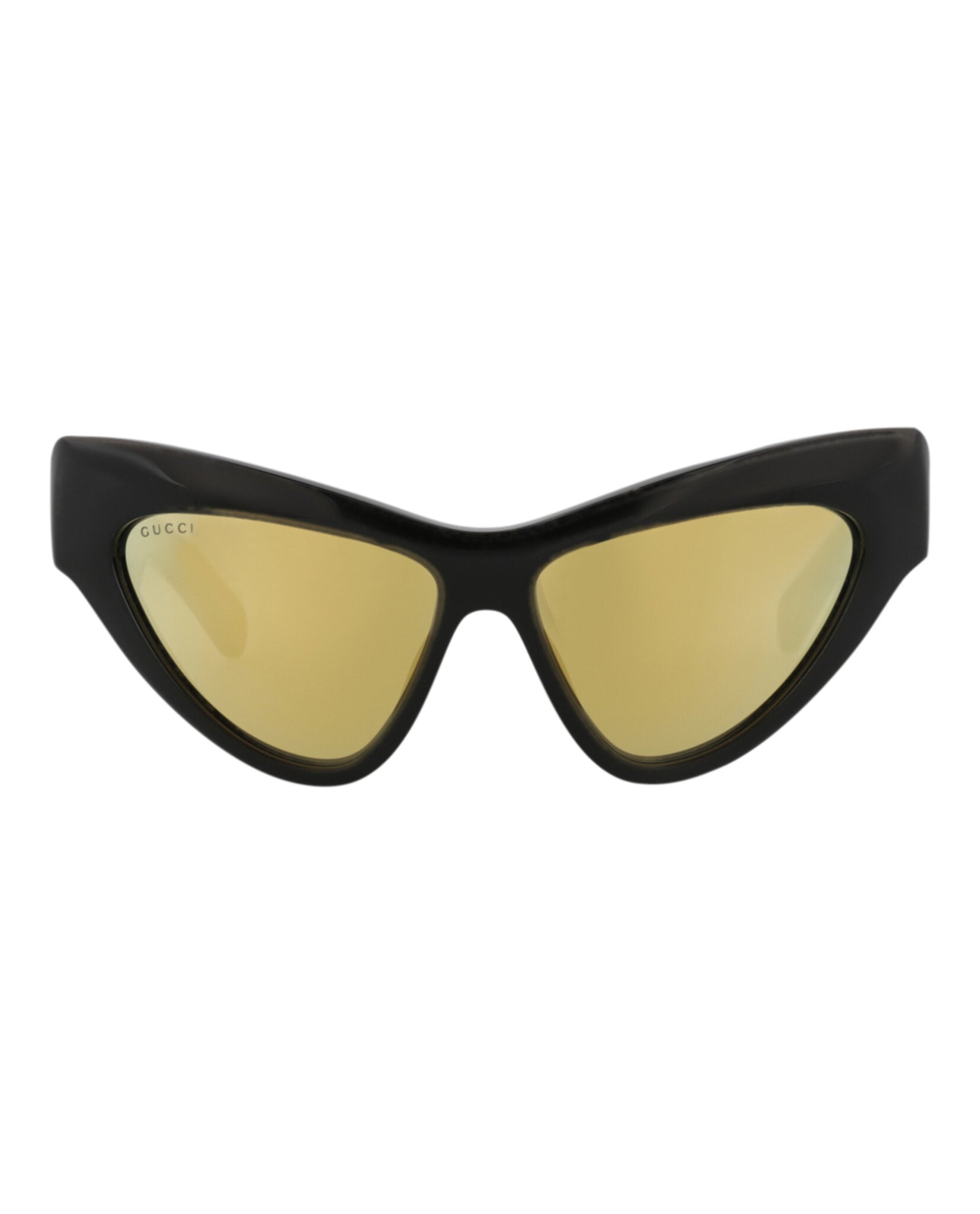 Gucci Womens Cat Eye Black Black Gold Fashion Designer Eyewear