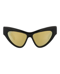 Gucci Womens Cat Eye Black Black Gold Fashion Designer Eyewear