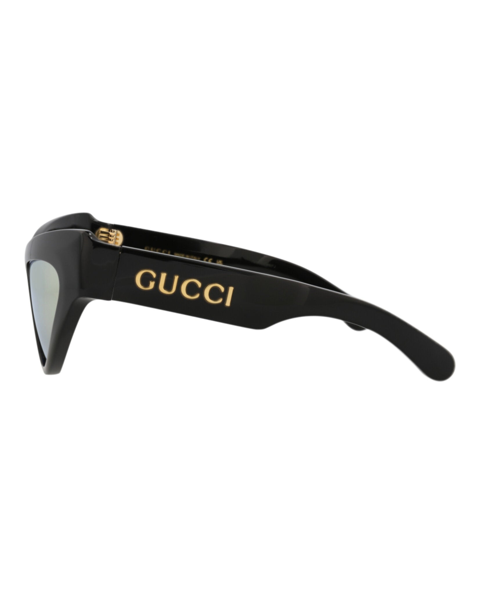 Gucci Womens Cat Eye Black Black Gold Fashion Designer Eyewear