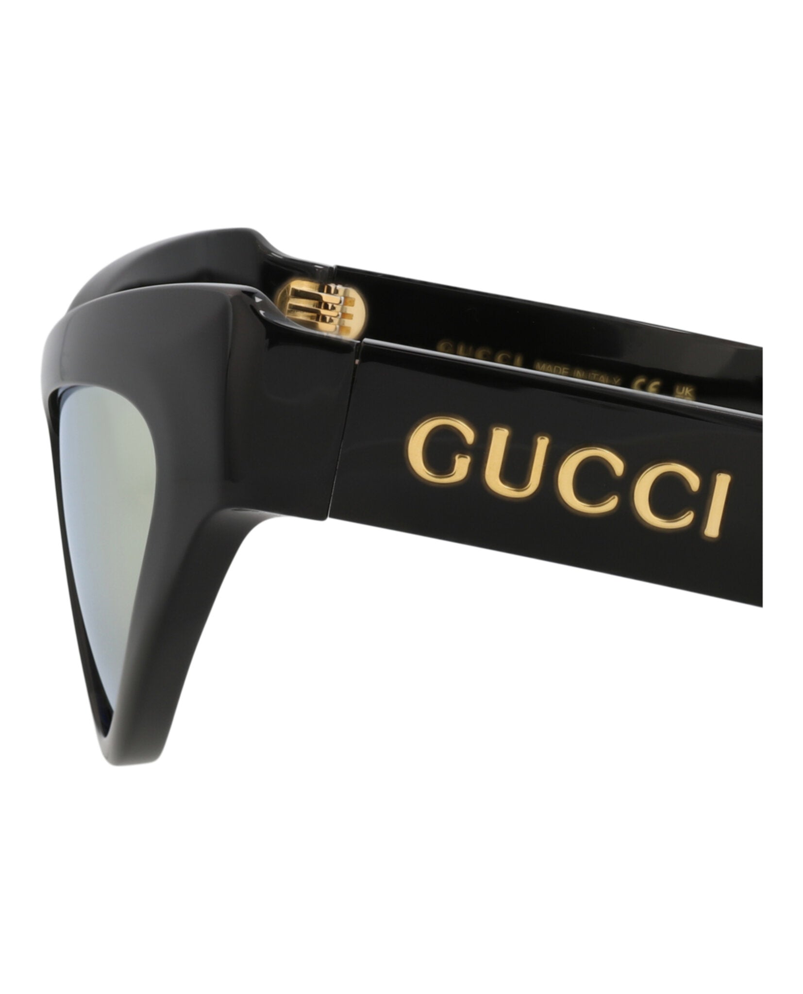 Gucci Womens Cat Eye Black Black Gold Fashion Designer Eyewear