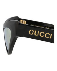 Gucci Womens Cat Eye Black Black Gold Fashion Designer Eyewear