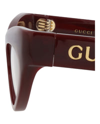 Gucci Gucci Womens Cat Eye Red Red Transparent Fashion Designer Eyewear
