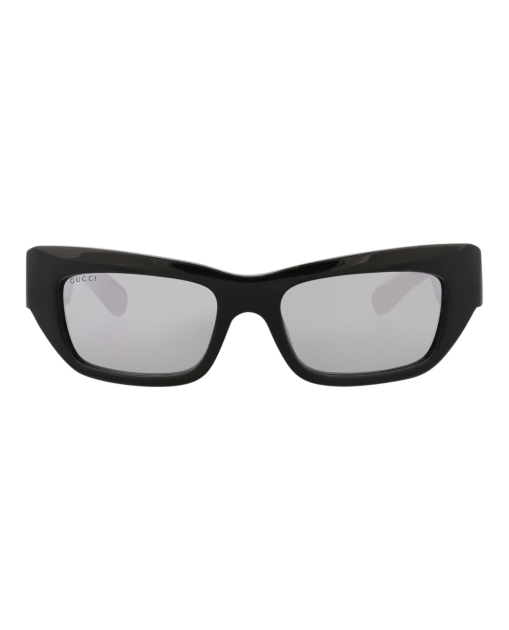 Gucci Mens Cat Eye Black Black Silver Fashion Designer Eyewear