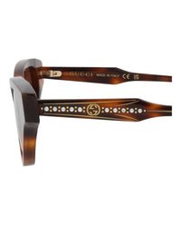 Gucci Womens Cat Eye Havana Havana Brown Fashion Designer Eyewear