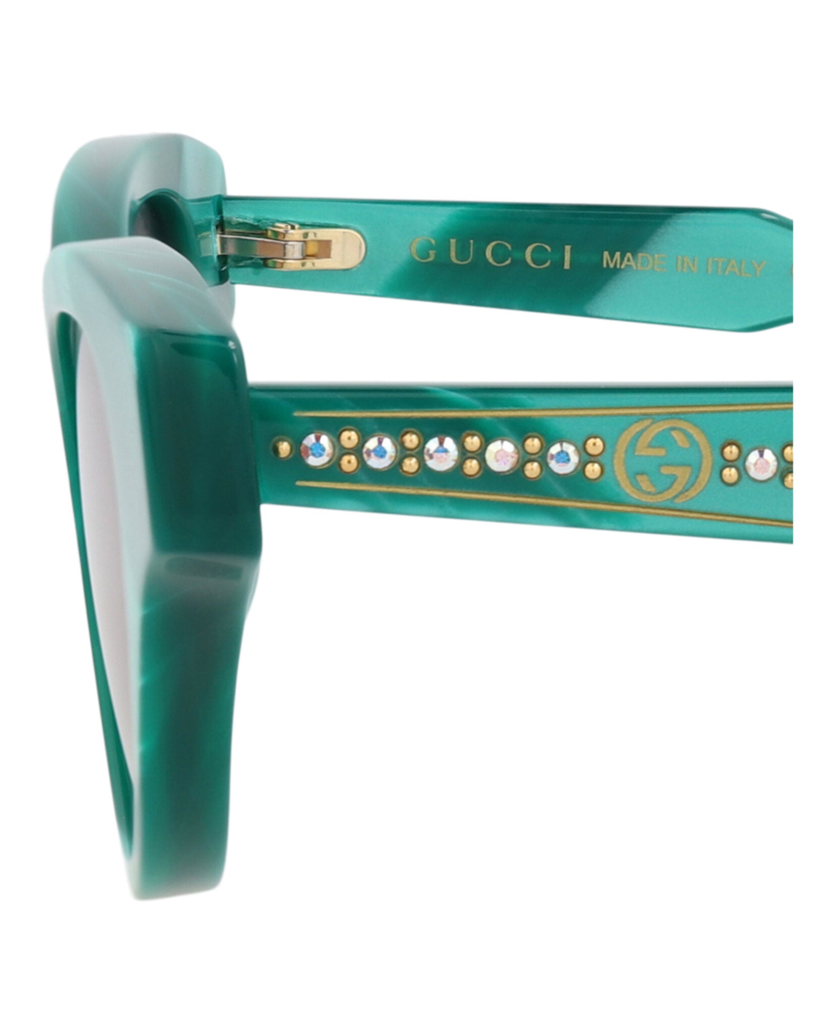 Gucci Womens Cat Eye Green Green Violet Fashion Designer Eyewear
