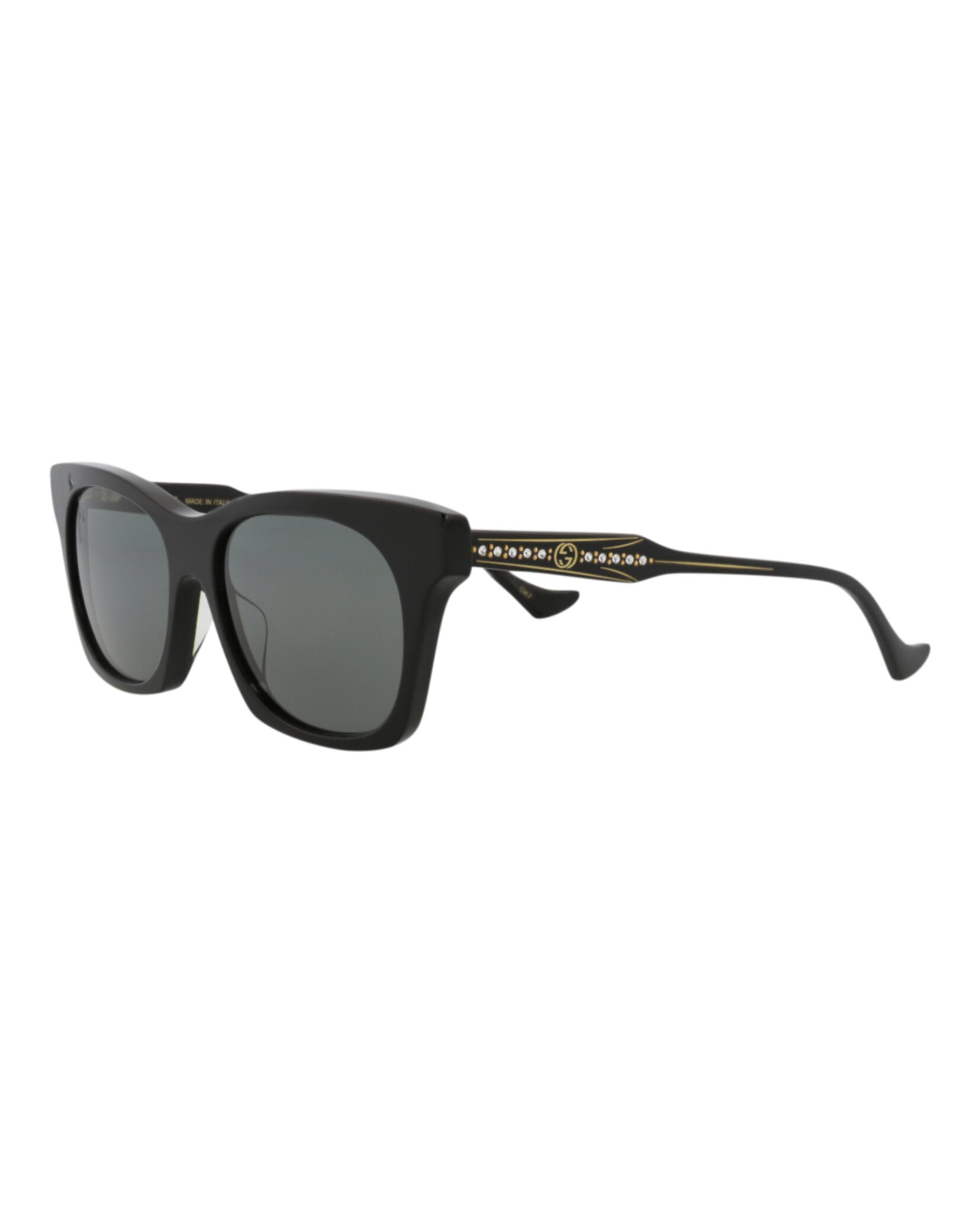 Gucci Womens Cat Eye Black Black Grey Fashion Designer Eyewear