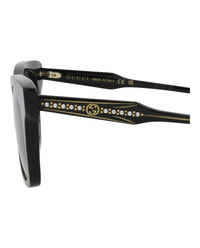 Gucci Womens Cat Eye Black Black Grey Fashion Designer Eyewear