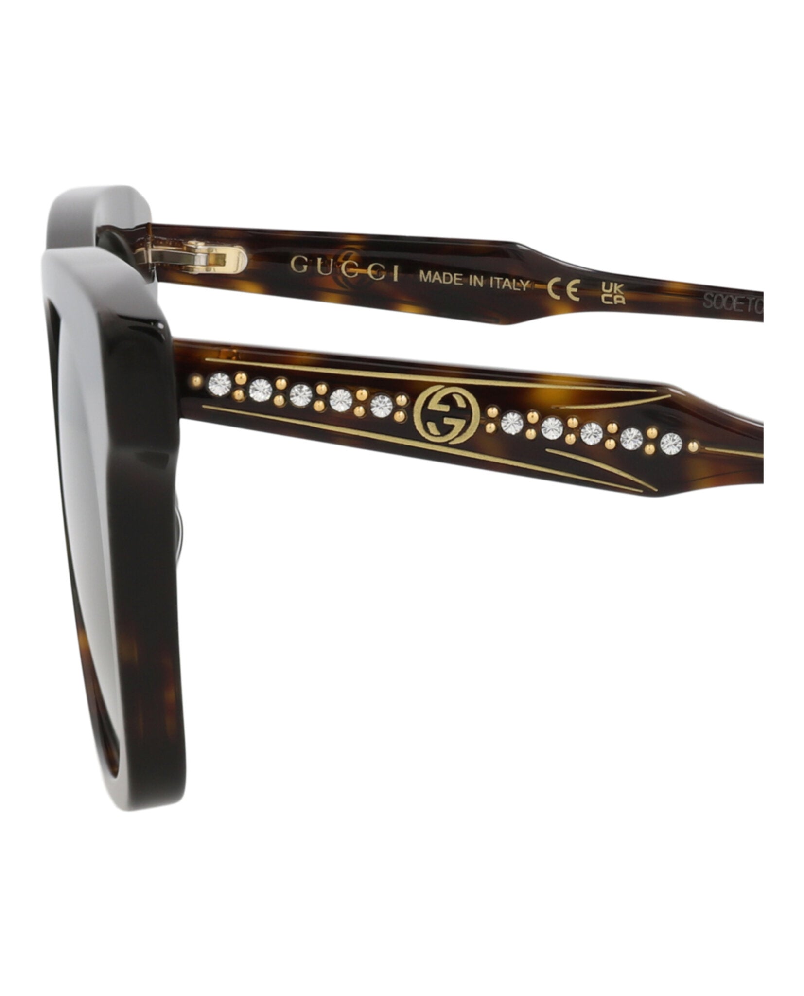 Gucci Gucci Womens Cat Eye Havana Havana Green Fashion Designer Eyewear