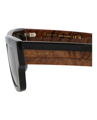 Gucci Mens Square/Rectangle Black Black Grey Fashion Designer Eyewear