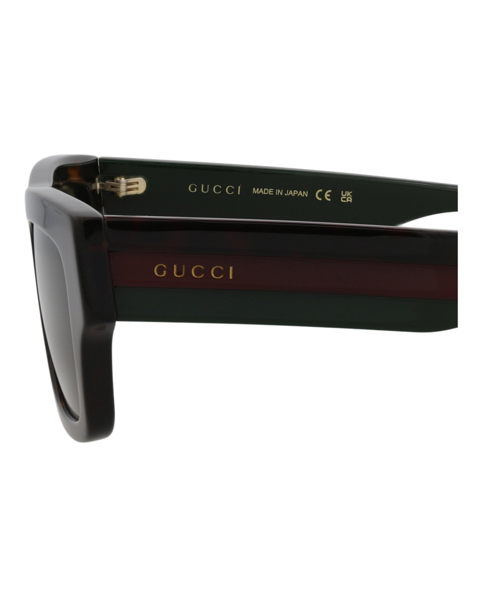 Gucci Mens Square/Rectangle Havana Havana Green Fashion Designer Eyewear
