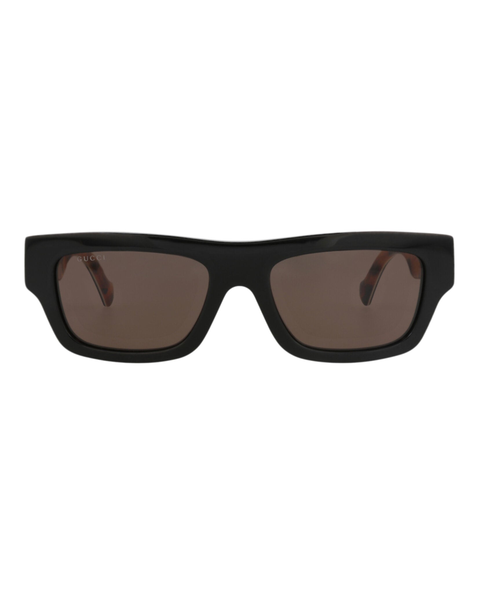 Gucci Mens Square/Rectangle Black Black Brown Fashion Designer Eyewear