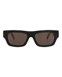 Gucci Mens Square/Rectangle Black Black Brown Fashion Designer Eyewear