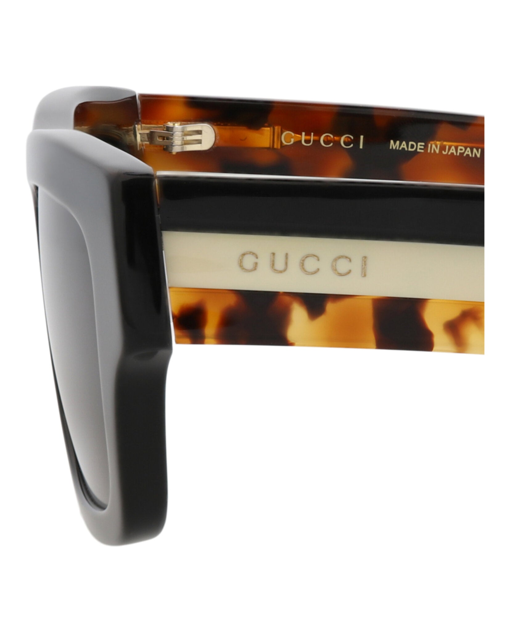 Gucci Mens Square/Rectangle Black Black Brown Fashion Designer Eyewear
