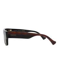 Gucci Mens Square/Rectangle Black Havana Brown Fashion Designer Eyewear