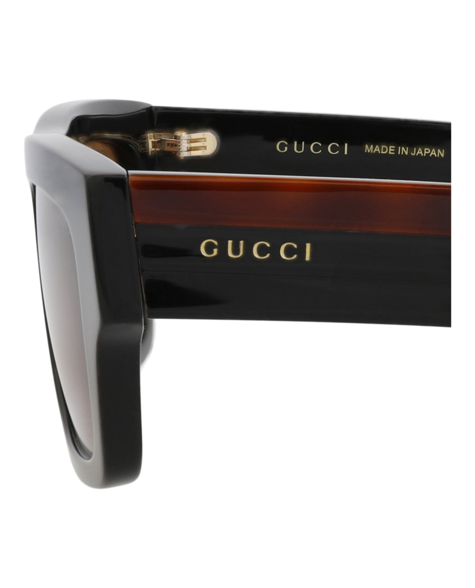 Gucci Mens Square/Rectangle Black Havana Brown Fashion Designer Eyewear