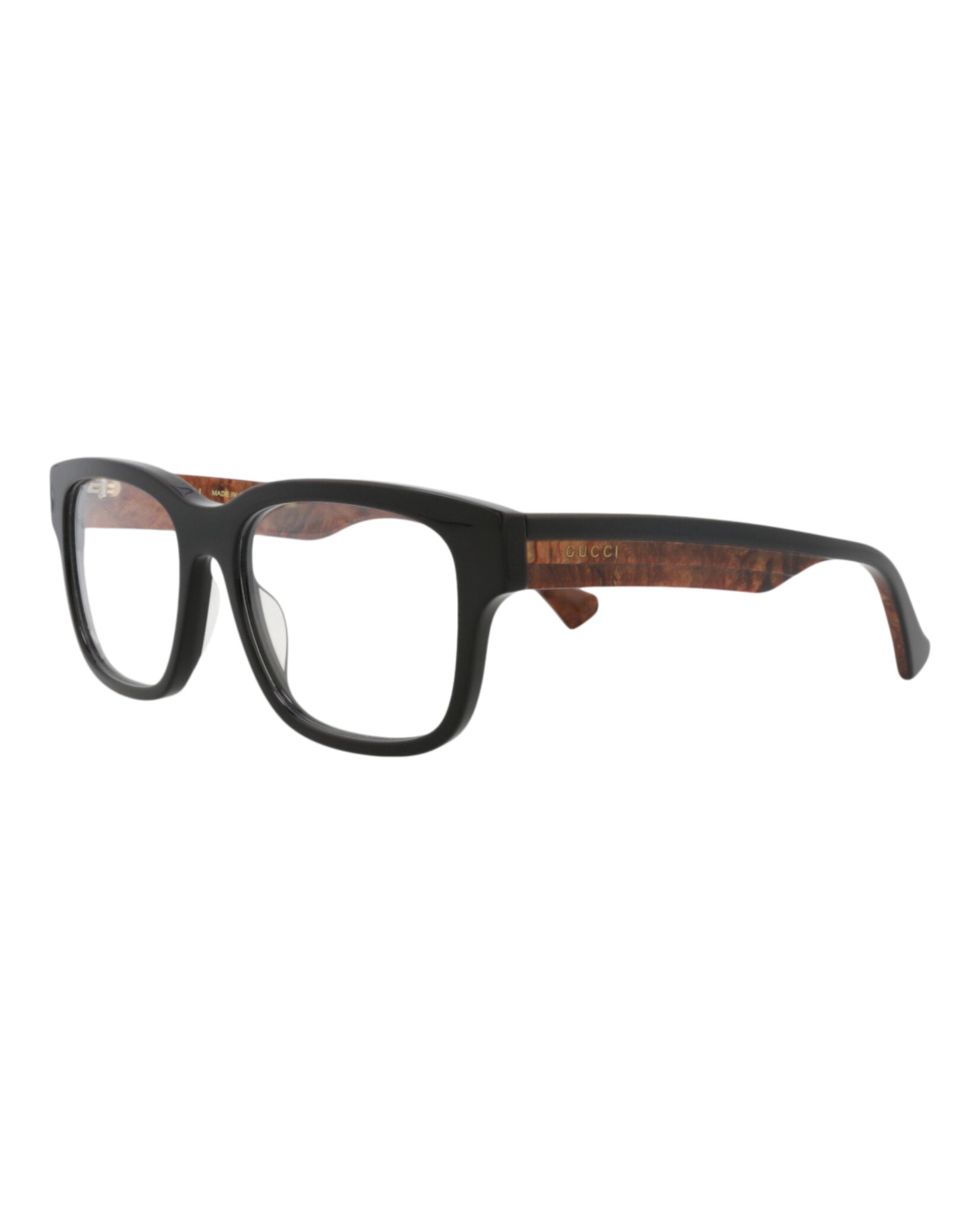 Gucci Gucci Mens Square/Rectangle Black Black Transparent Fashion Designer Eyewear