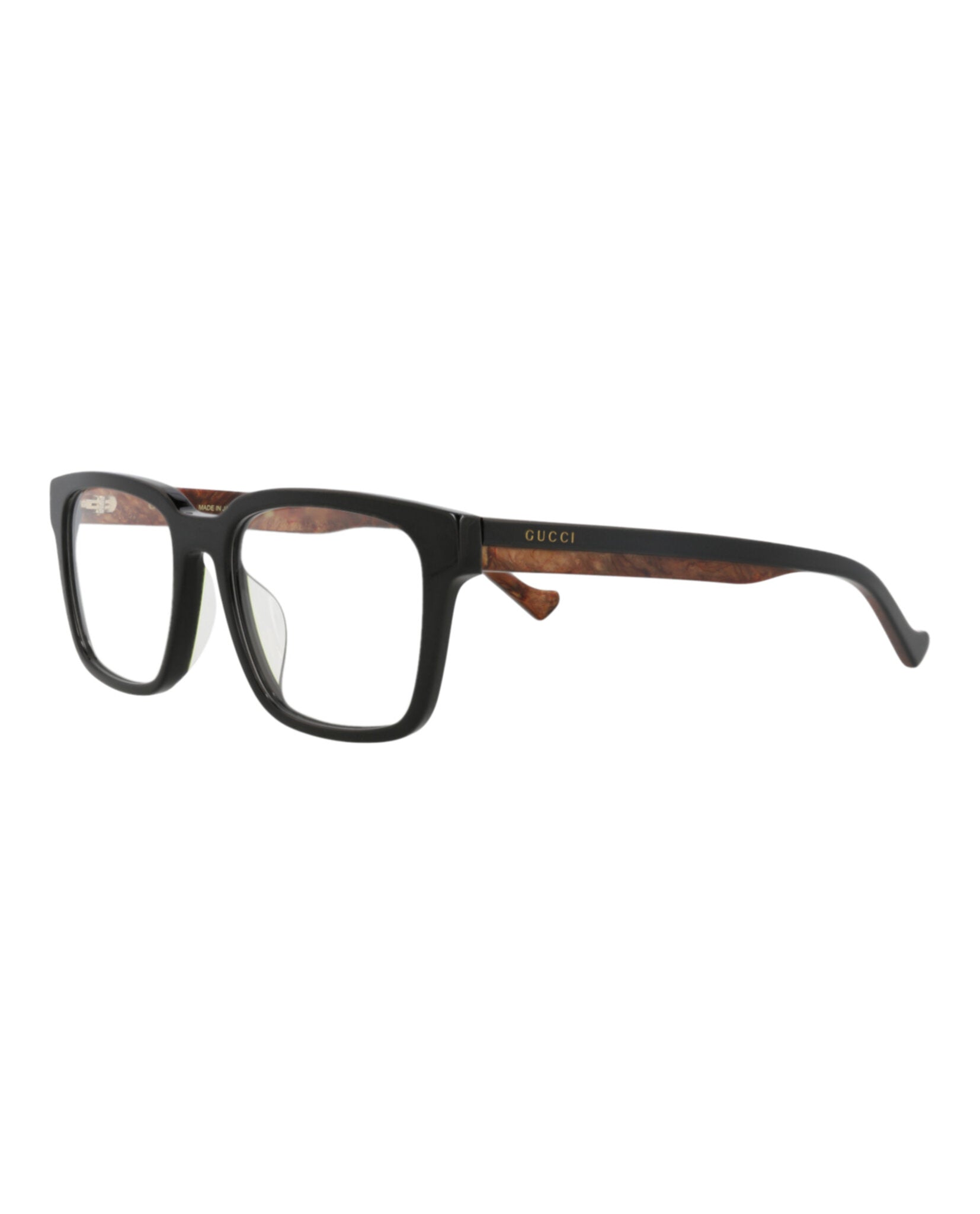 Gucci Gucci Mens Square/Rectangle Black Black Transparent Fashion Designer Eyewear