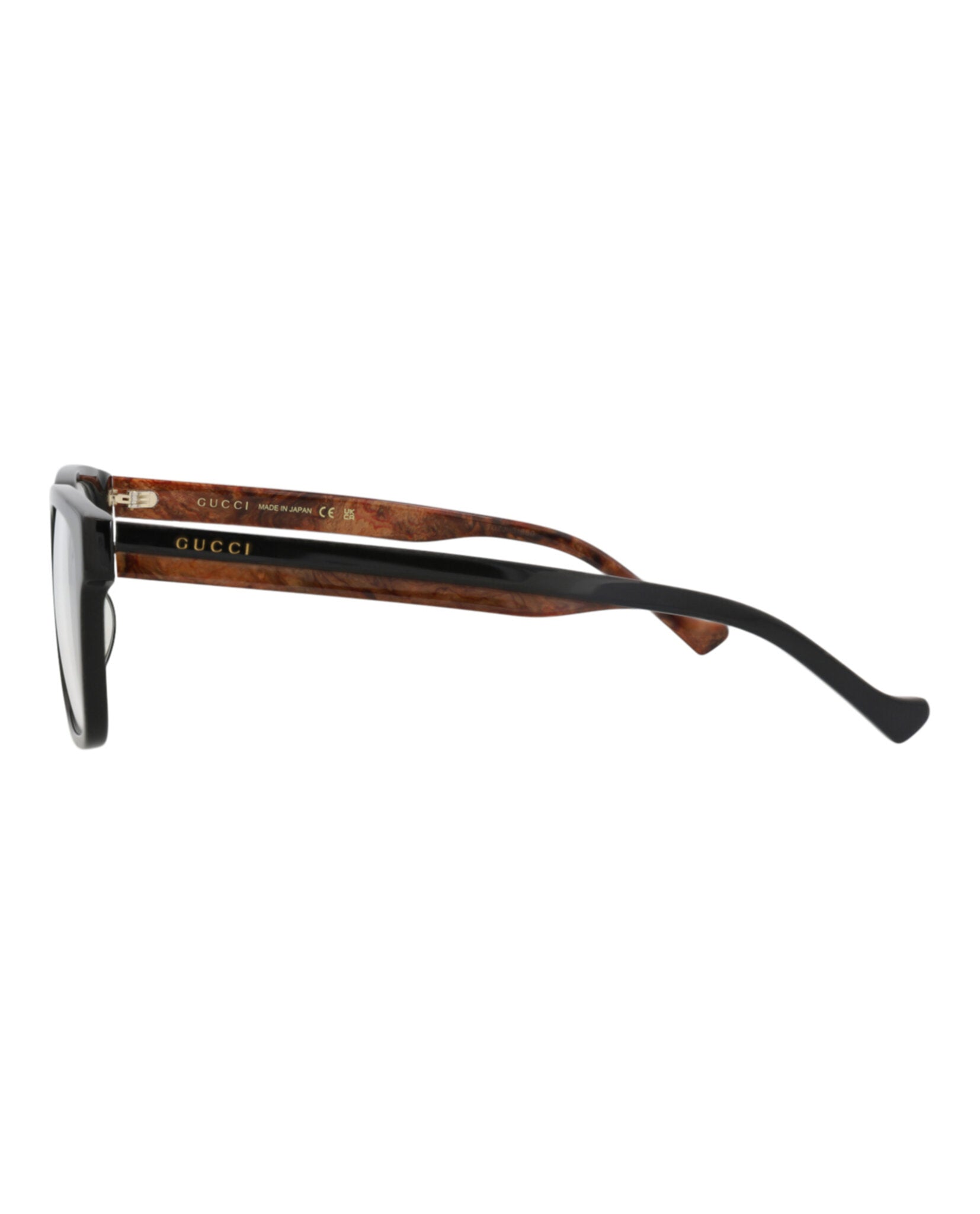 Gucci Gucci Mens Square/Rectangle Black Black Transparent Fashion Designer Eyewear