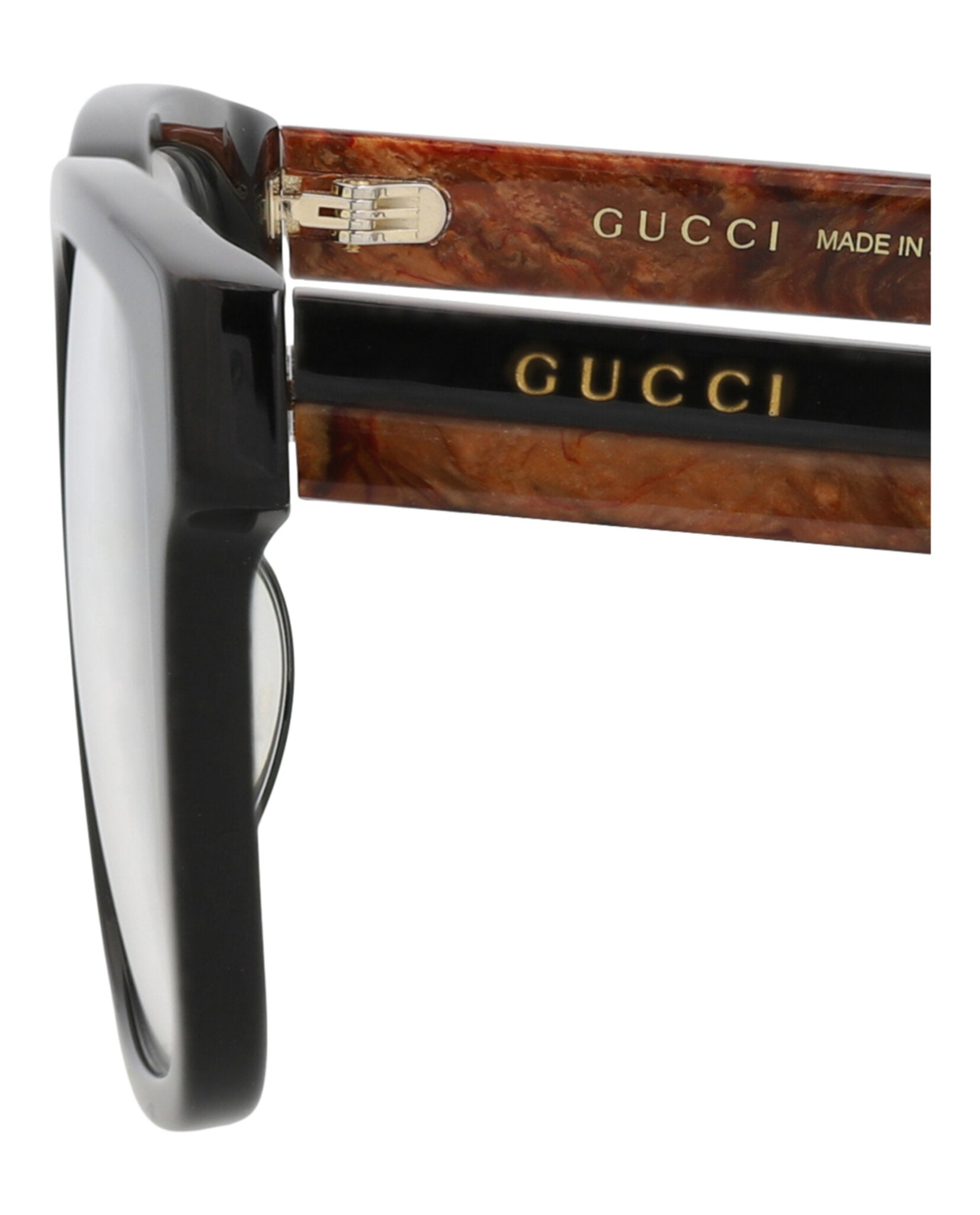 Gucci Gucci Mens Square/Rectangle Black Black Transparent Fashion Designer Eyewear